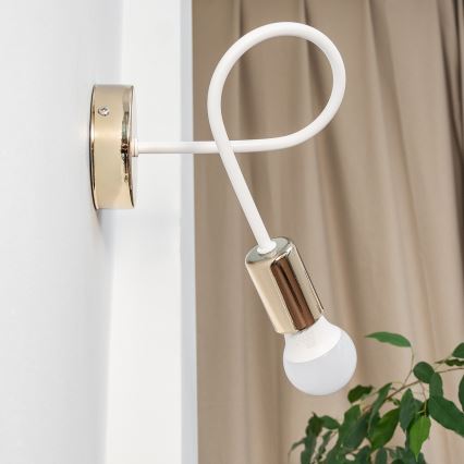 Aplique de pared OXFORD 1xE27/15W/230V dorado/blanco