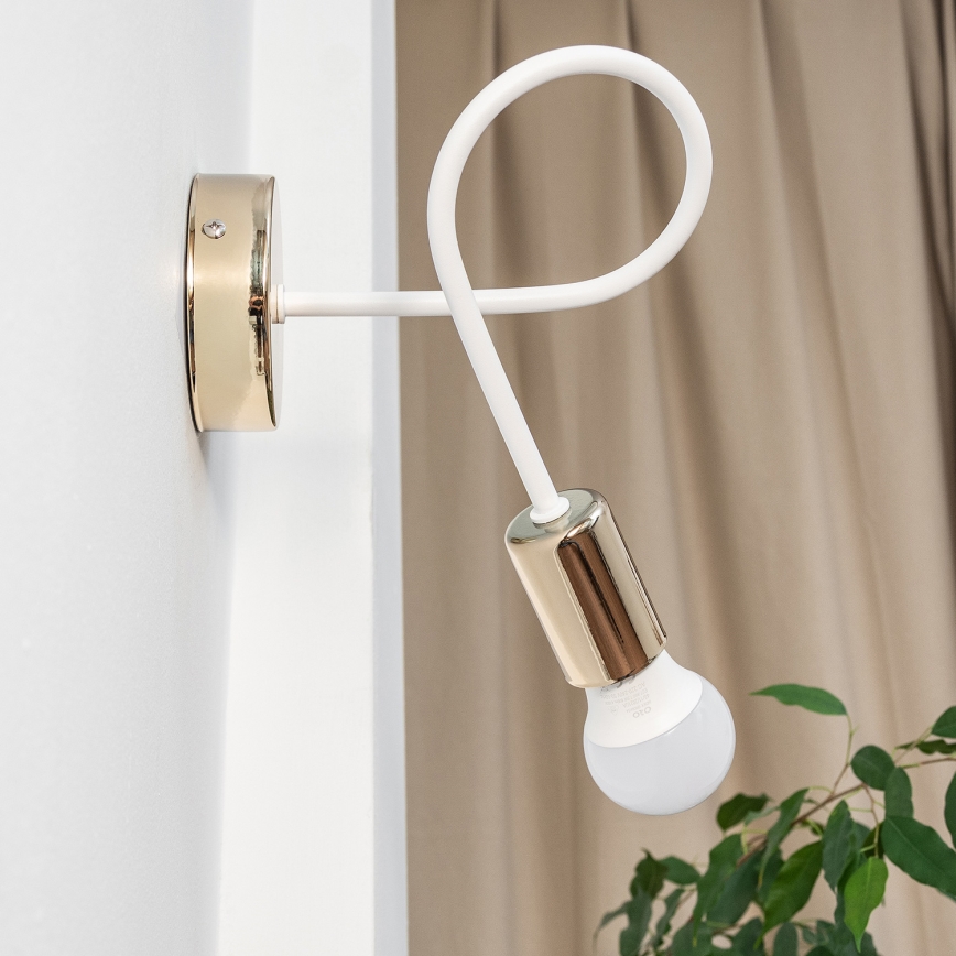 Aplique de pared OXFORD 1xE27/15W/230V dorado/blanco