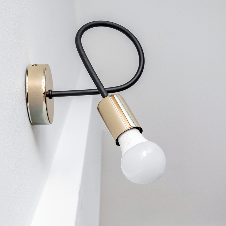 Aplique de pared OXFORD 1xE27/15W/230V dorado/negro