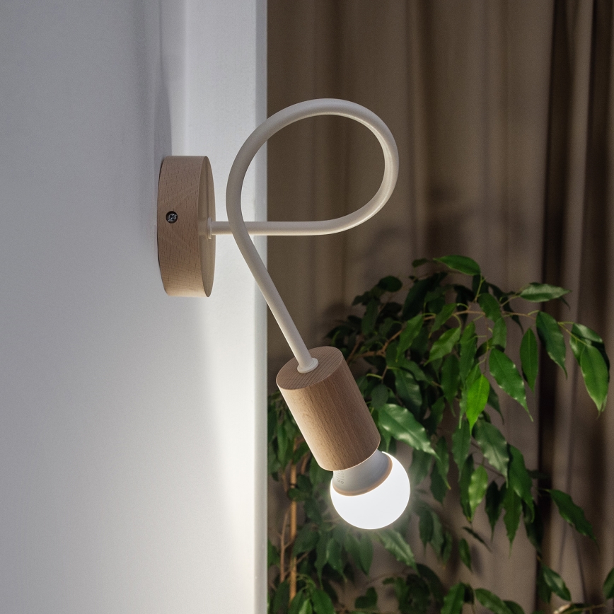 Aplique de pared OXFORD 1xE27/15W/230V pino/crema