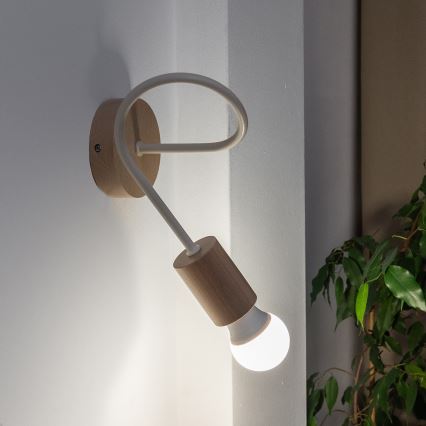 Aplique de pared OXFORD 1xE27/15W/230V pino/crema