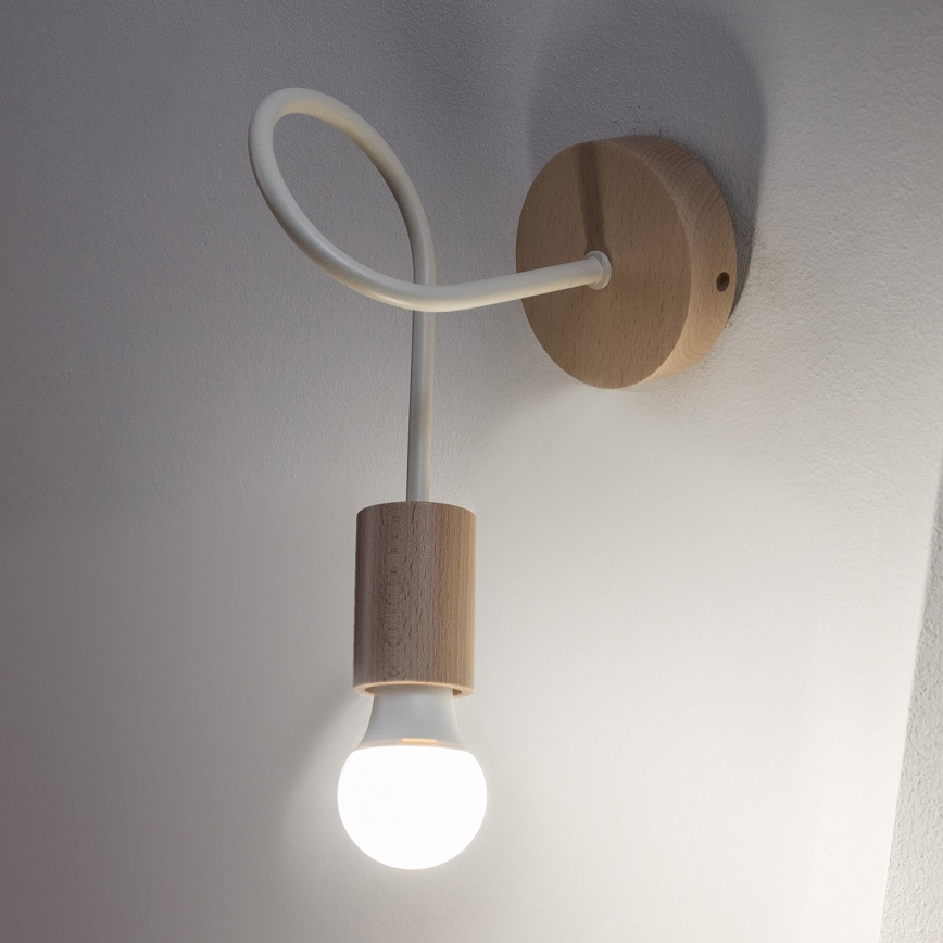 Aplique de pared OXFORD 1xE27/15W/230V pino/crema