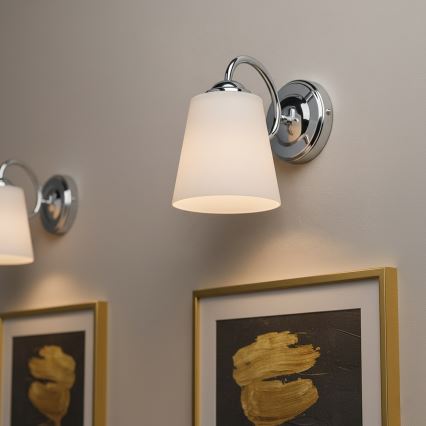 Aplique de pared PAFOS 1xE27/15W/230V cromo brillante