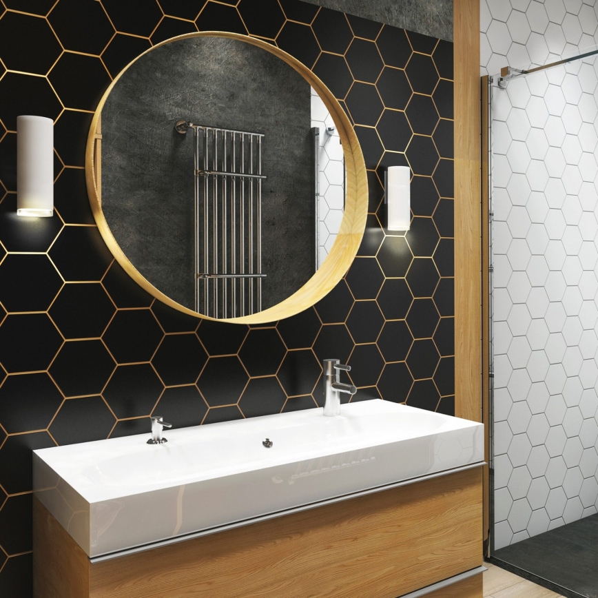 Aplique de pared LED RGBW regulable para baño TURYN 1xGU10/6W/230V 3000K Wi-Fi IP44 blanco