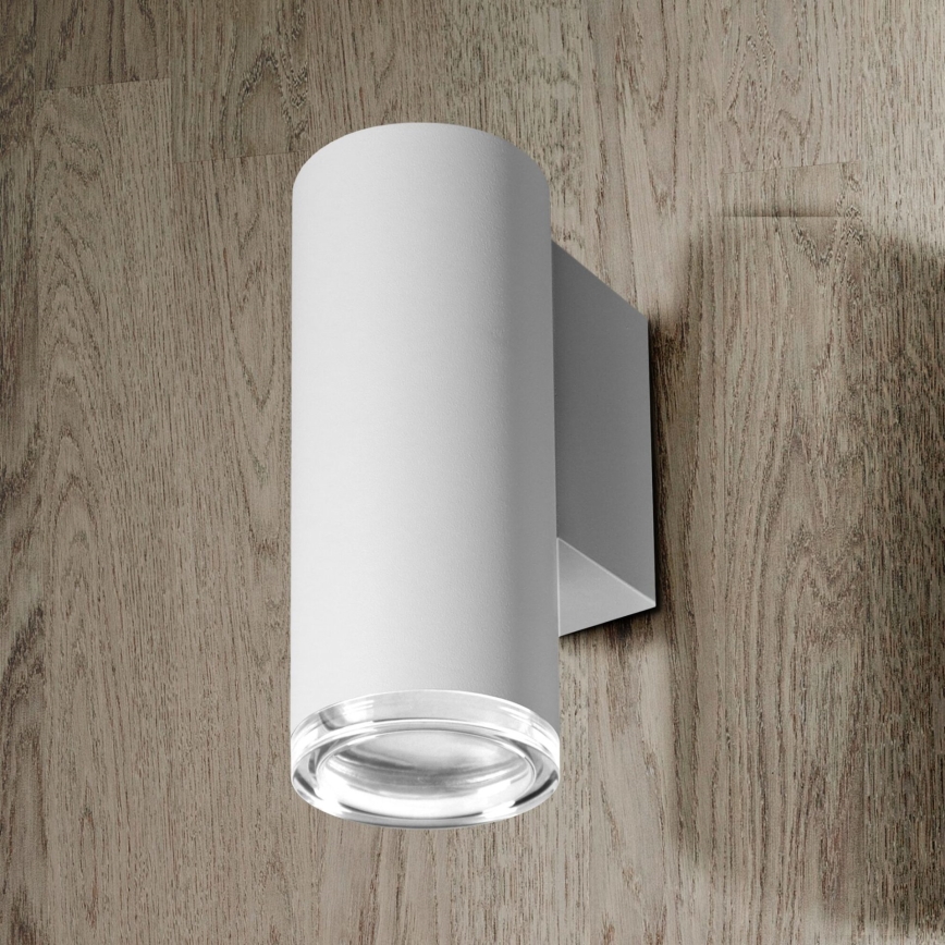 Aplique de pared LED RGBW regulable para baño TURYN 1xGU10/6W/230V 3000K Wi-Fi IP44 blanco