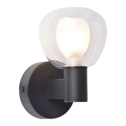 Aplique de pared para baño POLA 1xG9/5W/230V IP44 negro/transparente