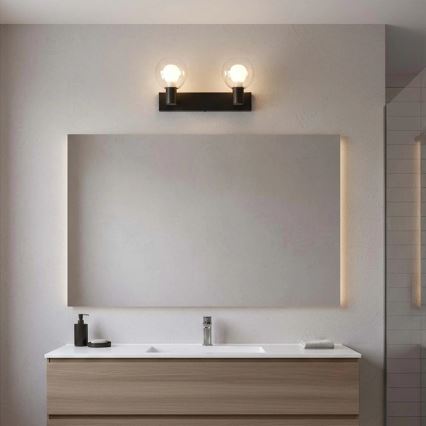 Aplique de pared para baño POLA 2xG9/5W/230V IP44 negro/transparente