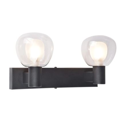 Aplique de pared para baño POLA 2xG9/5W/230V IP44 negro/transparente