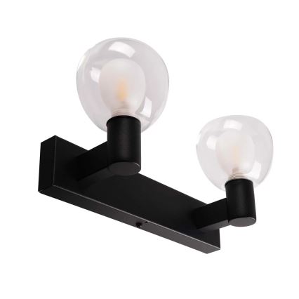 Aplique de pared para baño POLA 2xG9/5W/230V IP44 negro/transparente