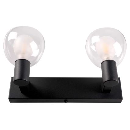 Aplique de pared para baño POLA 2xG9/5W/230V IP44 negro/transparente