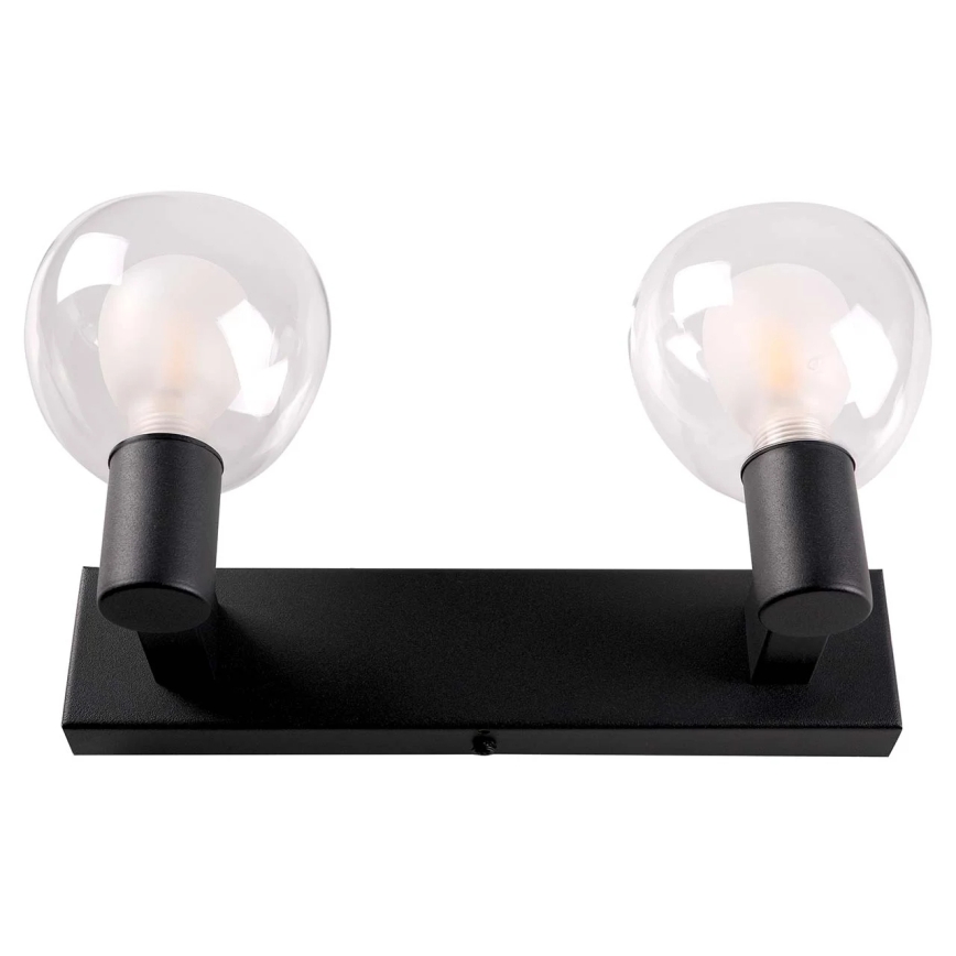 Aplique de pared para baño POLA 2xG9/5W/230V IP44 negro/transparente