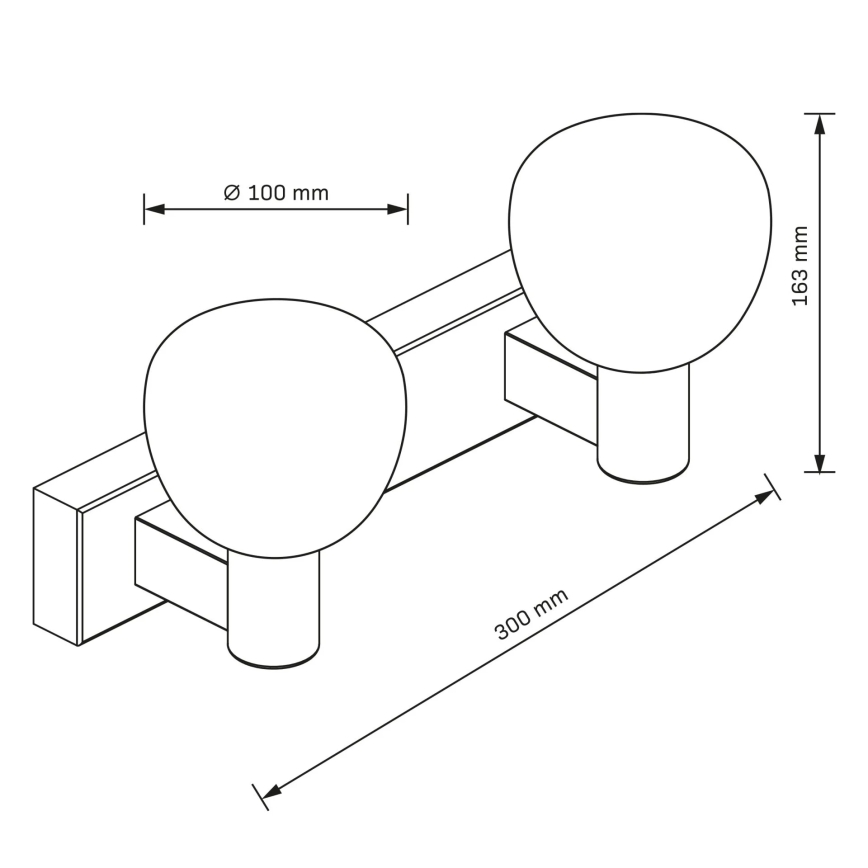 Aplique de pared para baño POLA 2xG9/5W/230V IP44 negro/transparente