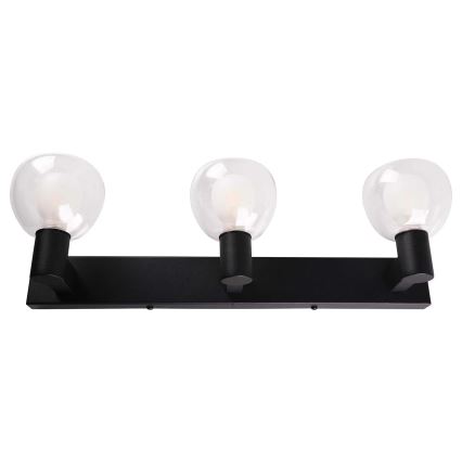 Aplique de pared para baño POLA 3xG9/5W/230V IP44 negro/transparente