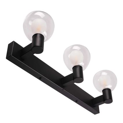 Aplique de pared para baño POLA 3xG9/5W/230V IP44 negro/transparente