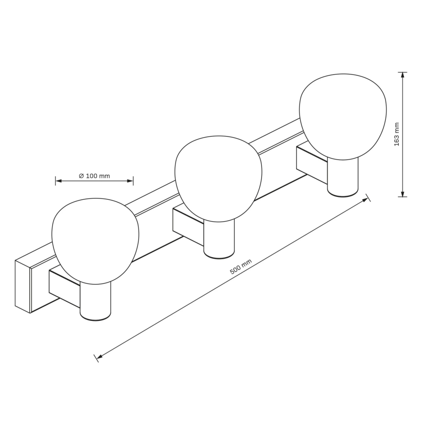 Aplique de pared para baño POLA 3xG9/5W/230V IP44 negro/transparente