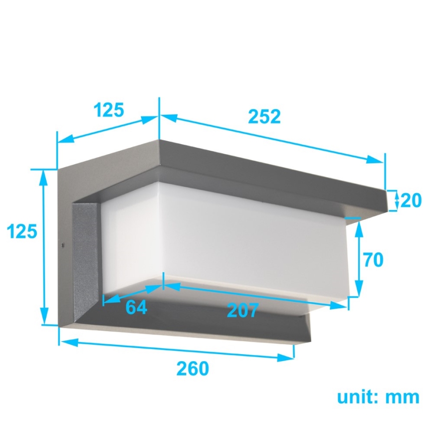 Aplique de pared para exterior NEELY 1xE27/50W/230V IP54 antracita