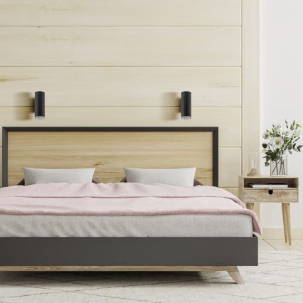 Aplique de pared para baño LED RGBW regulable TURYN 1xGU10/6W/230V 3000K IP44 negro + mando a distancia