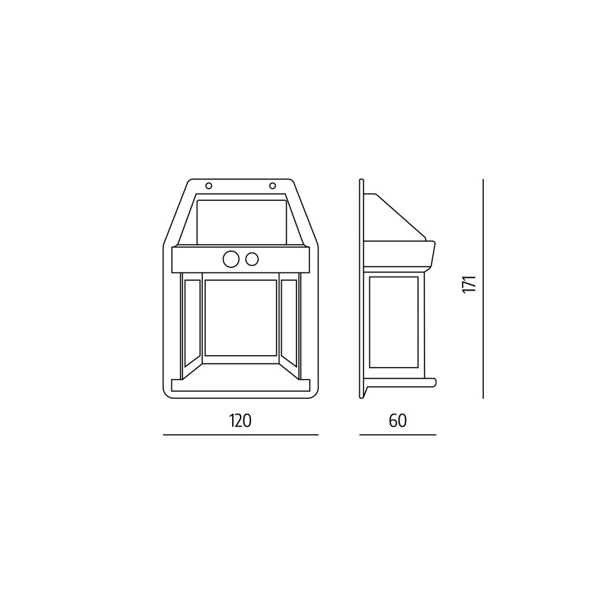 Aplique de pared solar con sensor OMVIA LED/3,7V 3000K IP44 1200 mAh