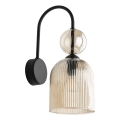 Aplique de pared SOPHIA 1xE14/10W/230V negro/beige ahumado
