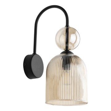 Aplique de pared SOPHIA 1xE14/10W/230V negro/beige ahumado
