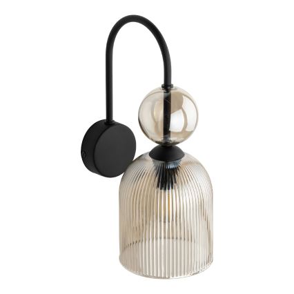 Aplique de pared SOPHIA 1xE14/10W/230V negro/beige ahumado