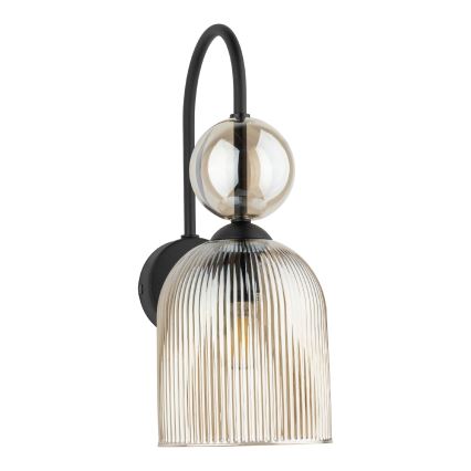 Aplique de pared SOPHIA 1xE14/10W/230V negro/beige ahumado