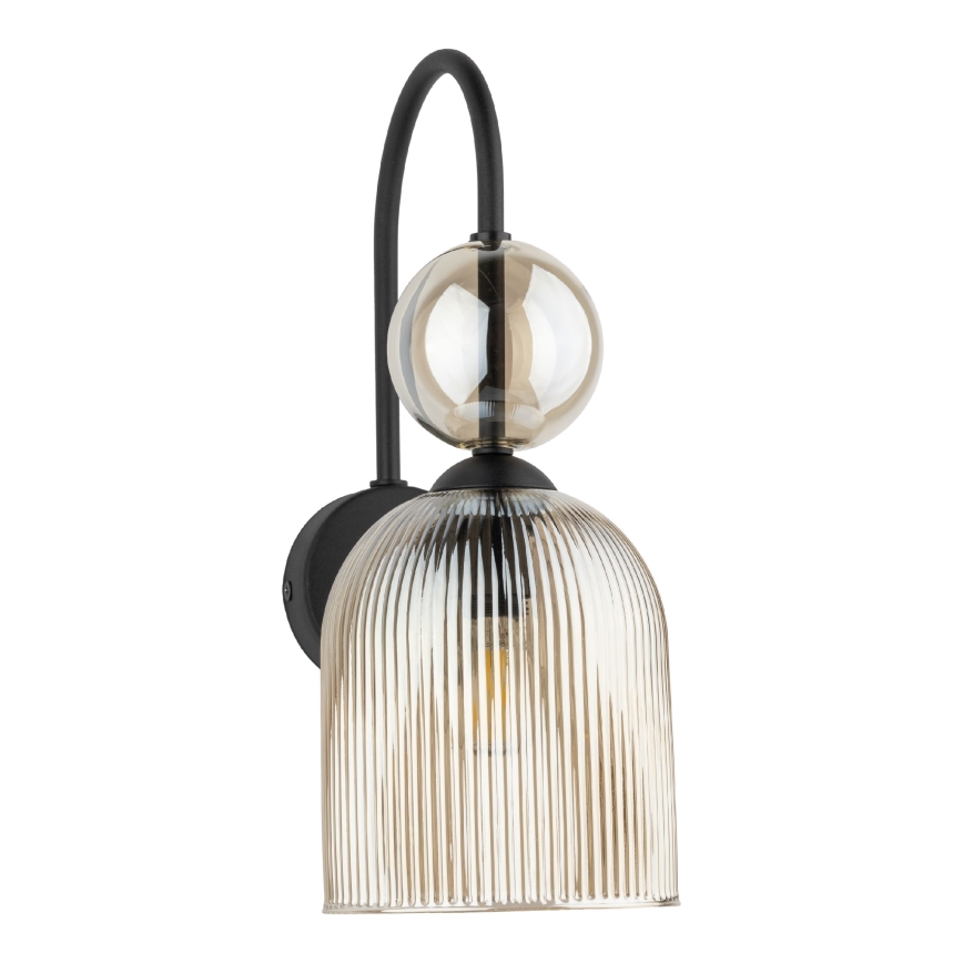 Aplique de pared SOPHIA 1xE14/10W/230V negro/beige ahumado