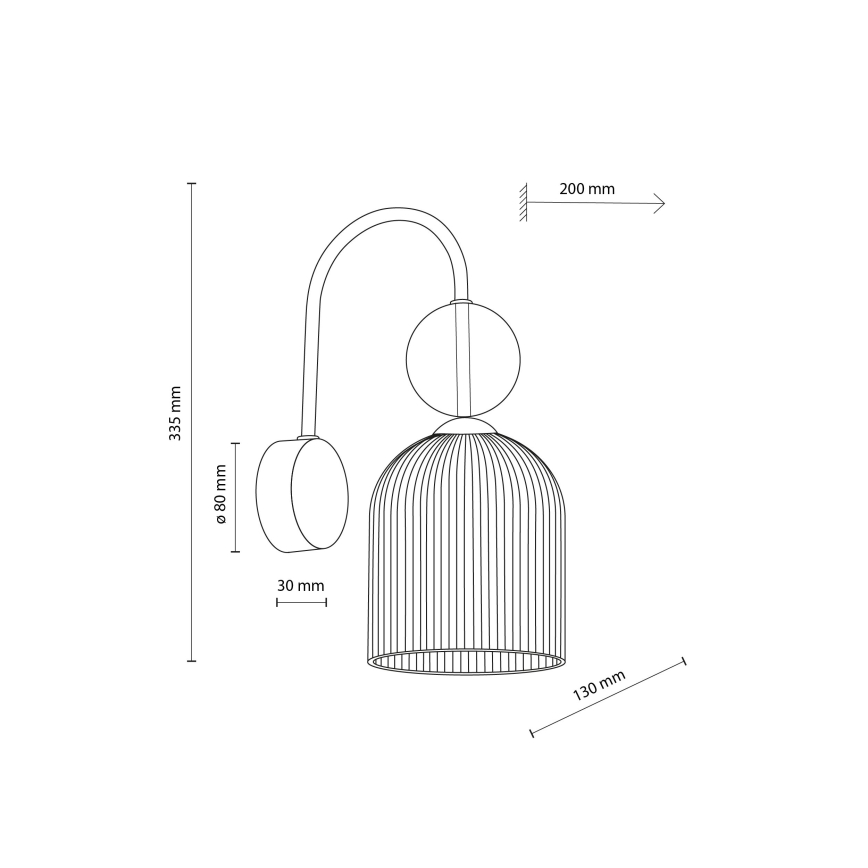 Aplique de pared SOPHIA 1xE14/10W/230V negro/beige ahumado