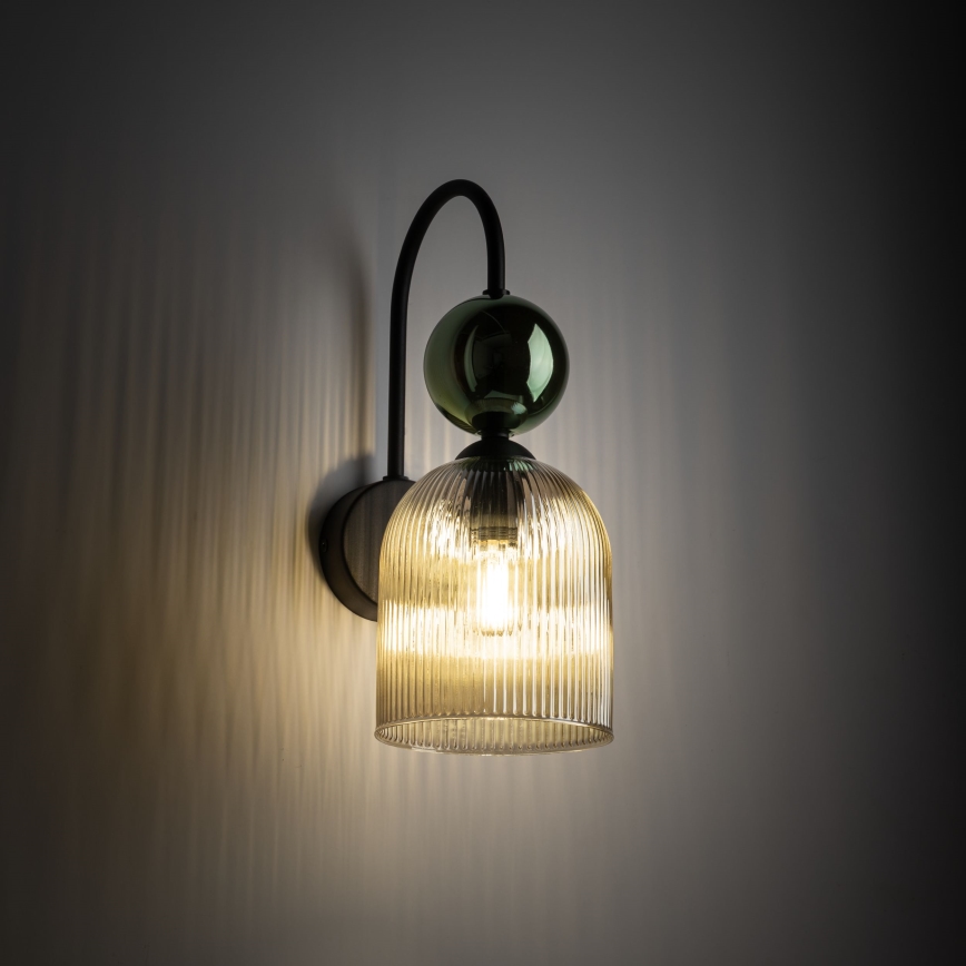 Aplique de pared SOPHIA 1xE14/10W/230V negro/verde/beige ahumado