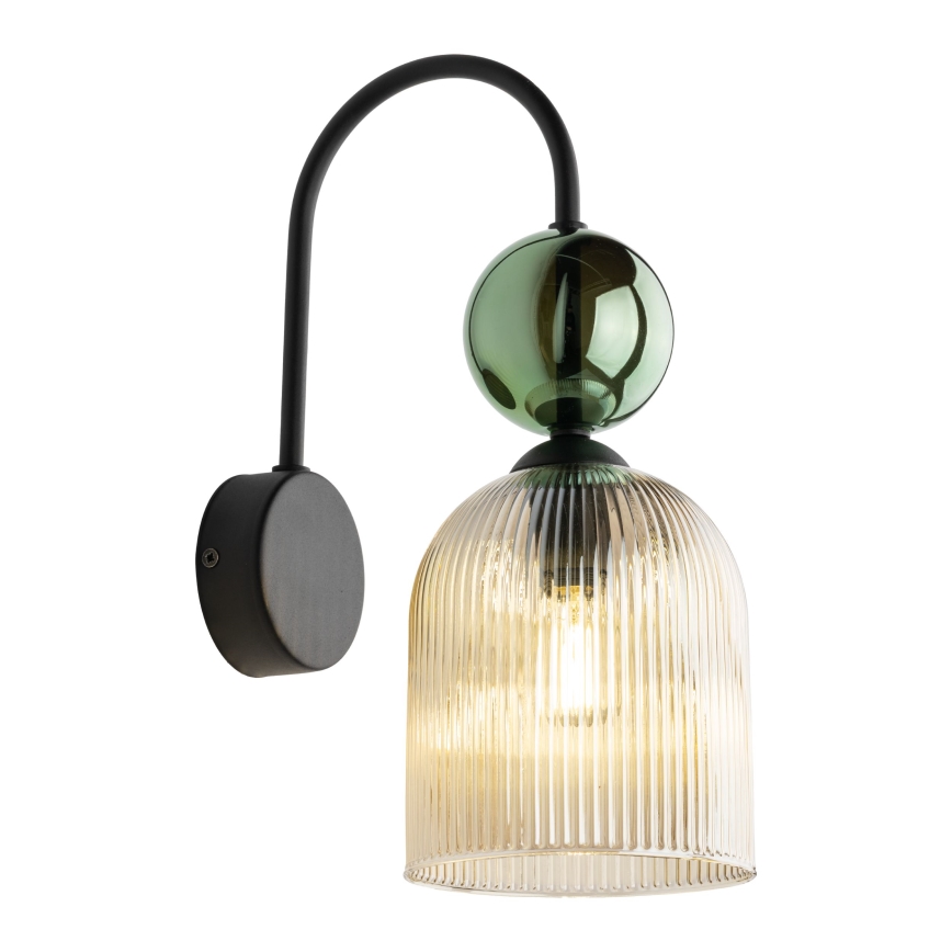 Aplique de pared SOPHIA 1xE14/10W/230V negro/verde/beige ahumado