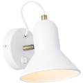 Aplique de pared tipo foco ASTAMA 1xE27/40W/230V blanco/latón