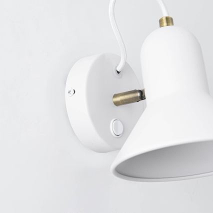 Aplique de pared tipo foco ASTAMA 1xE27/40W/230V blanco/latón