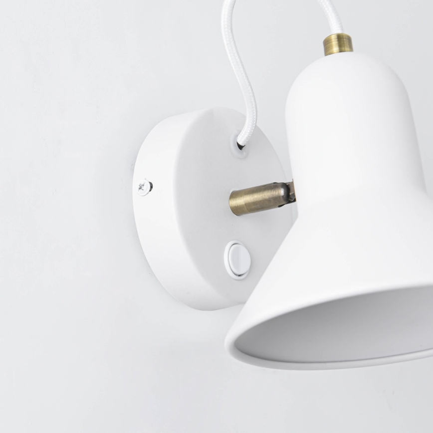 Aplique de pared tipo foco ASTAMA 1xE27/40W/230V blanco/latón