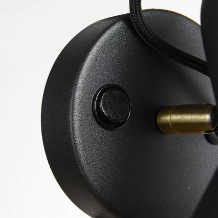 Aplique de pared tipo foco ASTAMA 1xE27/40W/230V negro/latón