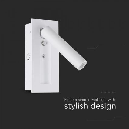 Aplique de pared tipo foco LED/2W/230V 3000K blanco