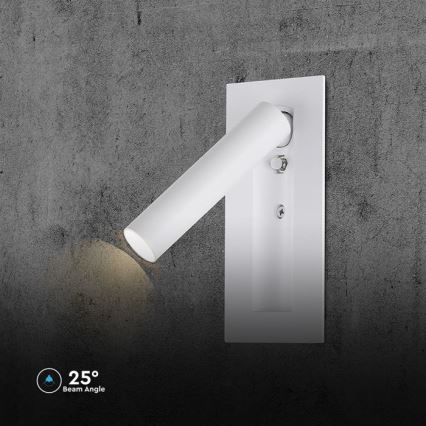 Aplique de pared tipo foco LED/2W/230V 3000K blanco