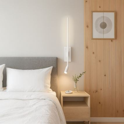 Aplique de pared TORCH LED/6W/230V + LED/3W blanco