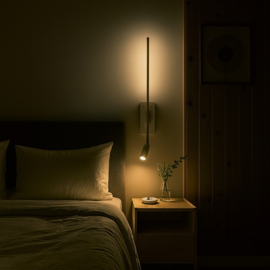 Aplique de pared TORCH LED/6W/230V + LED/3W blanco