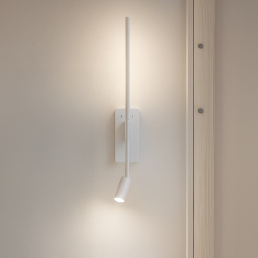 Aplique de pared TORCH LED/6W/230V + LED/3W blanco