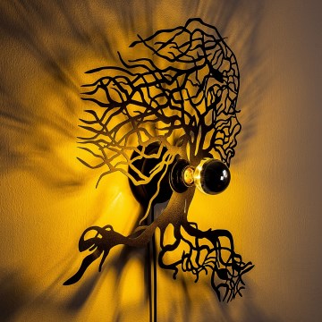 Aplique de pared TREE WOMAN 1xE27/40W/230V negro