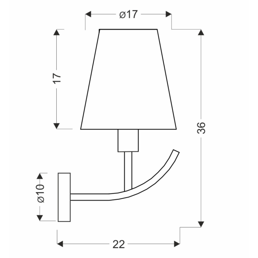 Aplique de pared VITORIA 1xE14/40W/230V amarilla/bronce