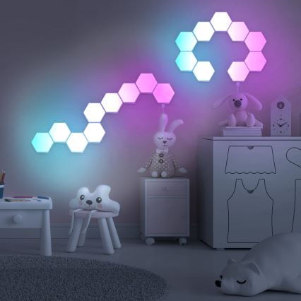 SET 9x LED RGBW Aplique decorativo LED regulable MAYA/1W/230V + control remoto