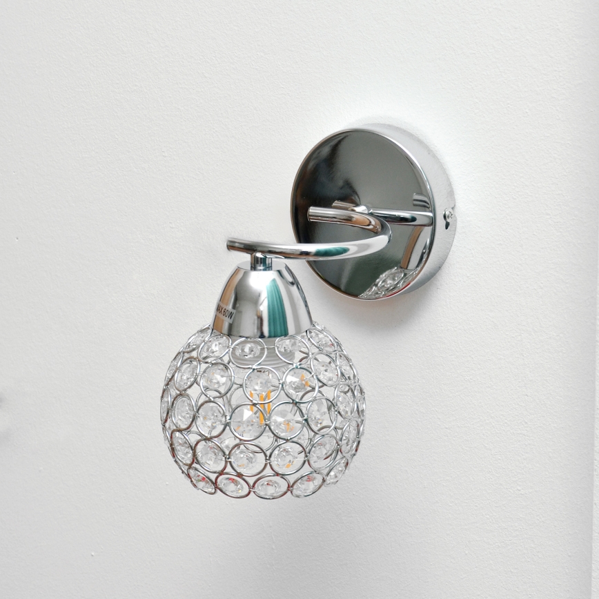 Aplique DORIS 1xE27/15W/230V cromo brillante/transparente
