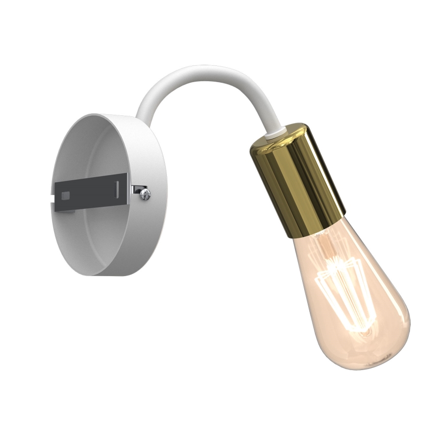 Aplique DOW 1xE27/60W/230V blanco/dorado