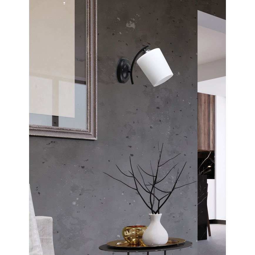 Aplique ESNYR 1xE27/40W/230V negro/blanco
