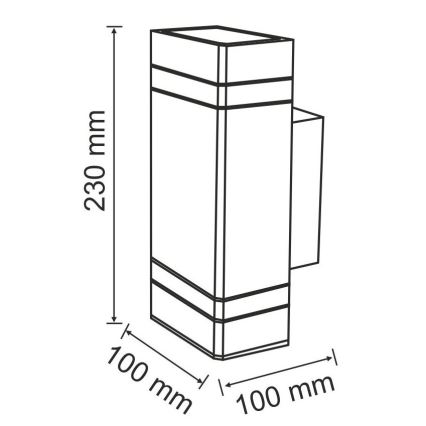 Lámpara de pared exterior GILBERT 2xGU10/10W/230V IP44