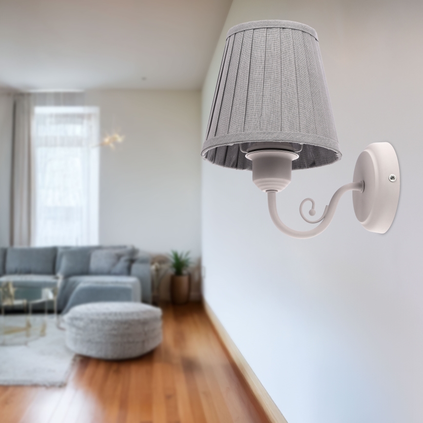 Aplique FIREZ 1xE27/40W/230V blanco/gris