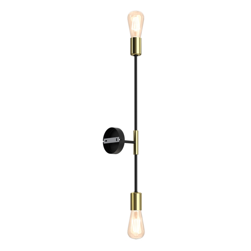 Aplique FLAME 2xE27/60W/230V negro/dorado