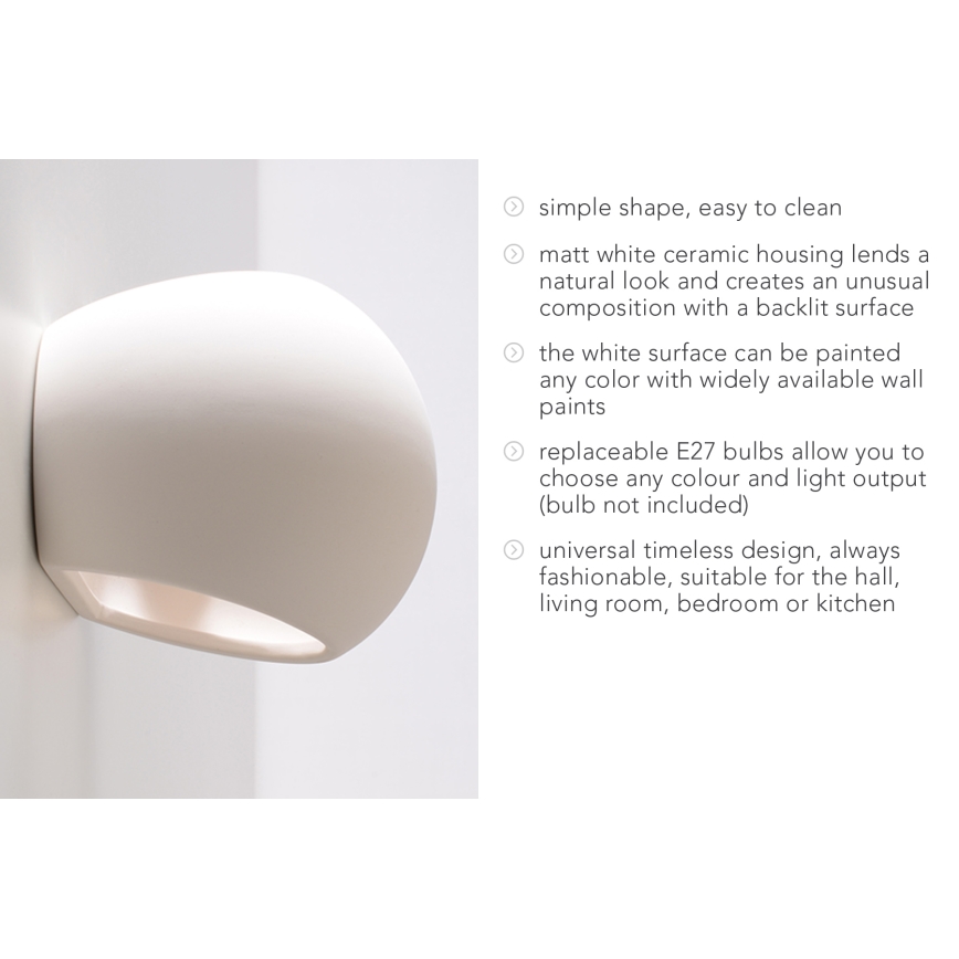 Aplique GLOBE 1xE27/60W/230V blanco