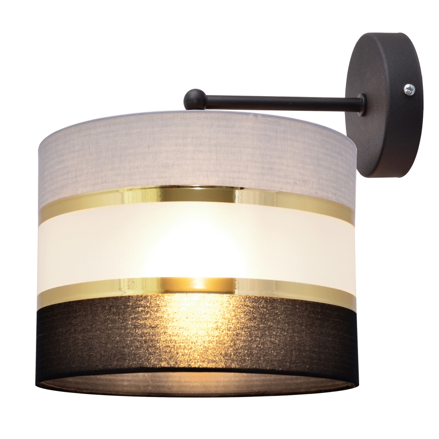 Aplique HELEN 1xE27/15W/230V negro/gris/dorado